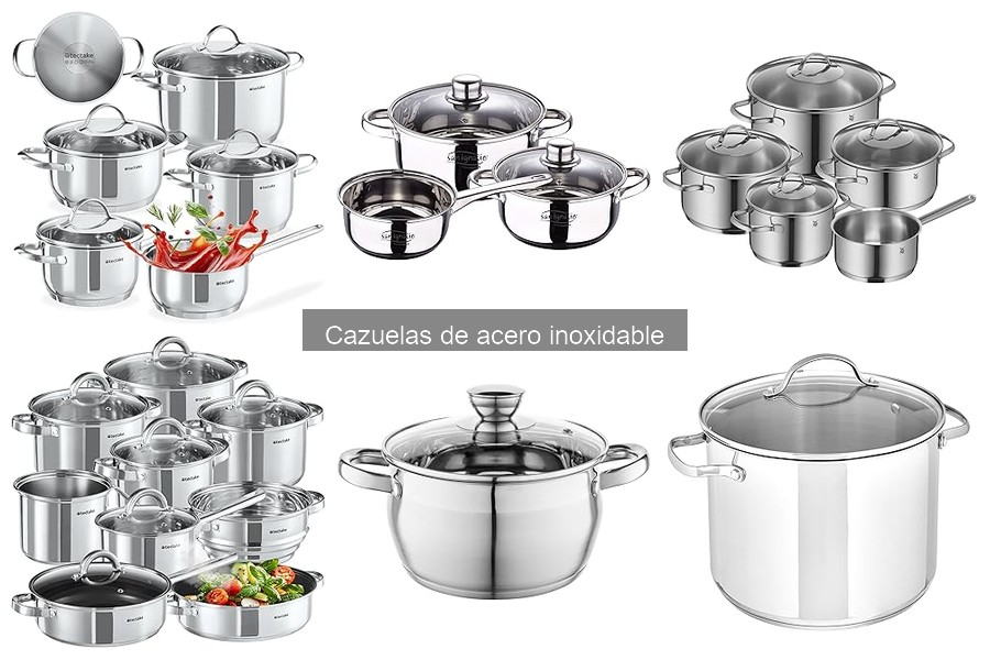 Comparativa de cazuelas de acero inoxidable: Amazon Basics vs MasterPRO vs Magefesa