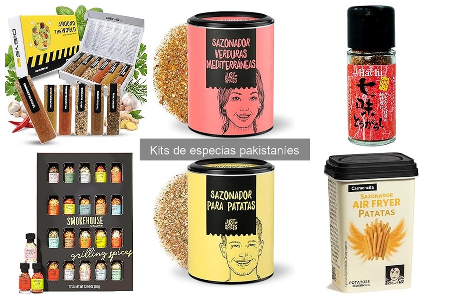 Especias esenciales en un kit de especias pakistaníes