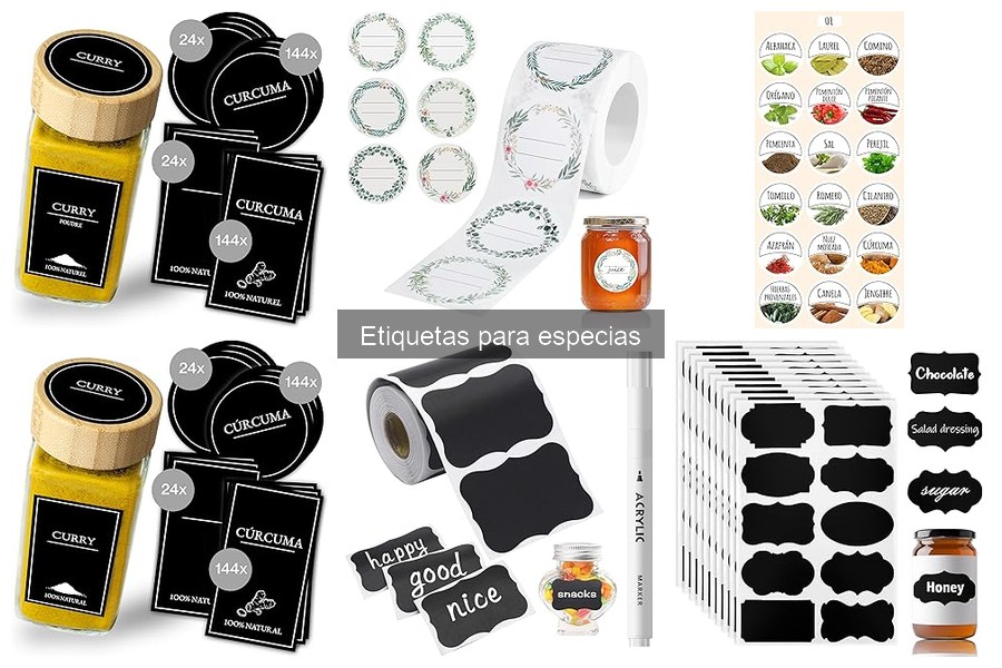 Mejores materiales para etiquetas de especias en la cocina
