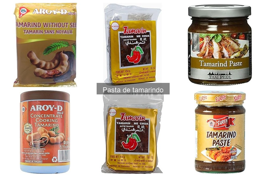 Platos tradicionales indios y pakistaníes con pasta de tamarindo