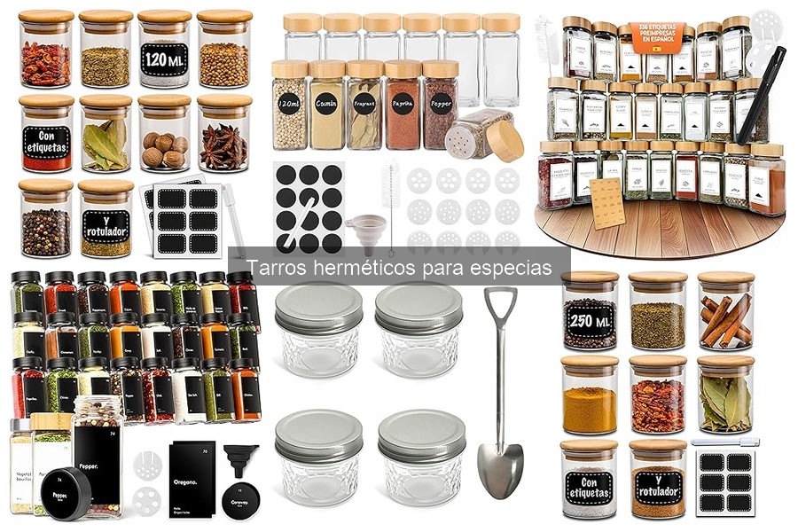 Tarifas y precios de tarros herméticos para especias
