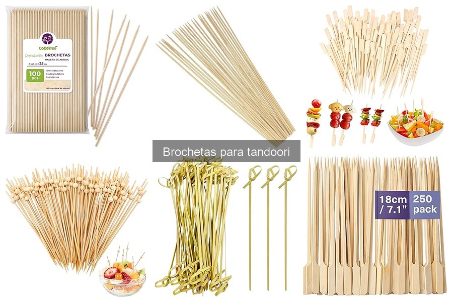 Tipos de brochetas para tandoori: metal y madera