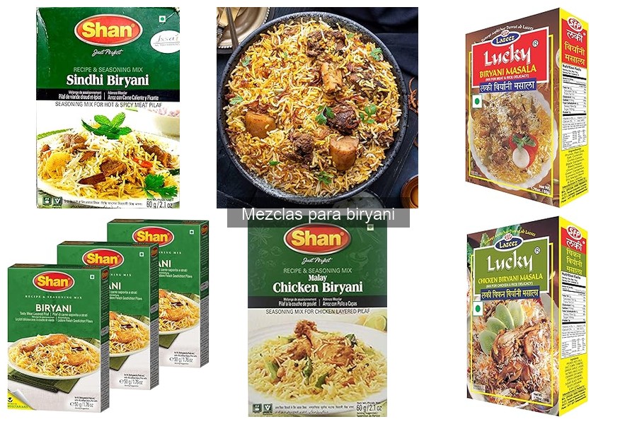 Tipos de mezclas para biryani y sus diferencias