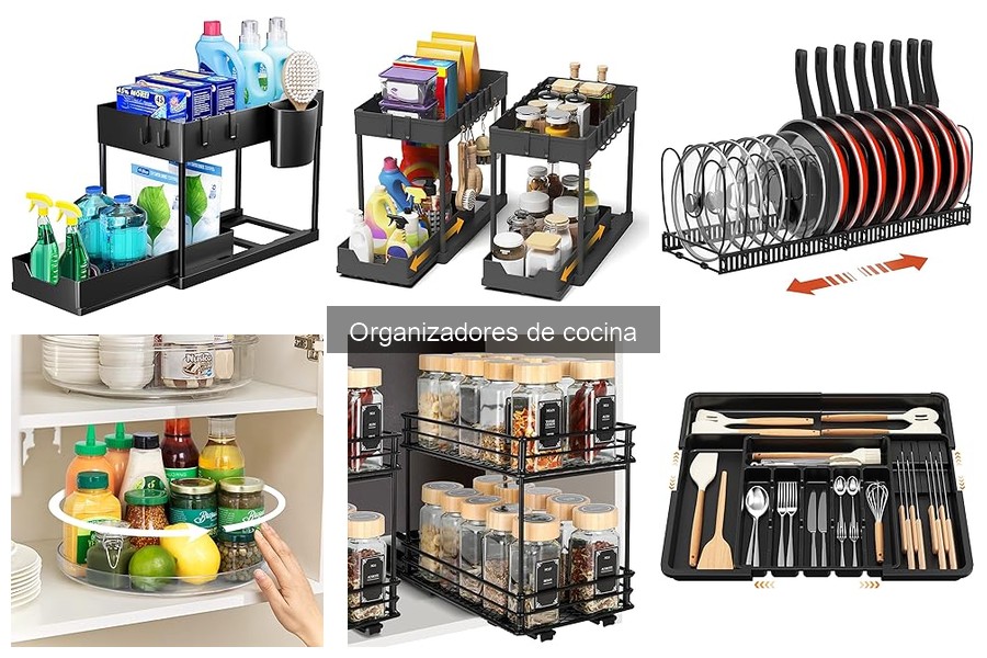 Tipos de organizadores de cocina: estantes, cajas y más