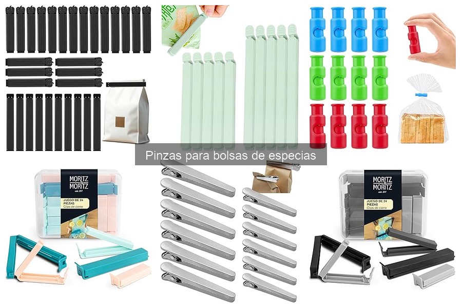 Tipos de pinzas para bolsas de especias: guía y recomendaciones